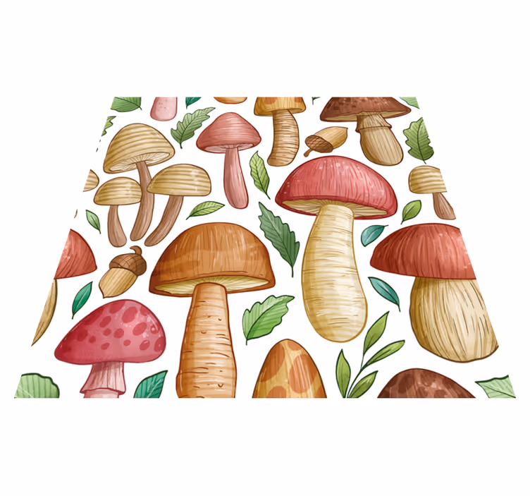 Kitchen vinyl mat featuring a variety of mushrooms - TenStickers