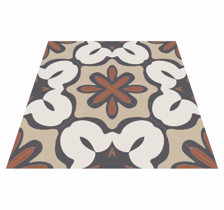 Kitchen vinyl mat in hydraulic brown gracia style - TenStickers