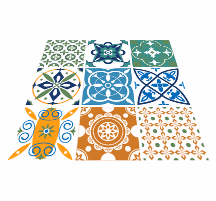 Kitchen vinyl mat porcelain tile blend - TenStickers