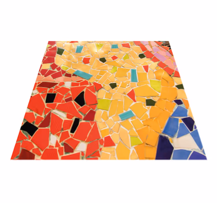 Kitchen vinyl mat in colorful ceramic mosaic - TenStickers