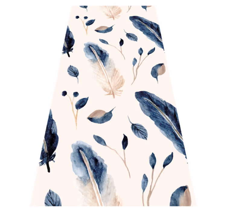 Flying leaves and feathers kitchen vinyl mat - TenStickers