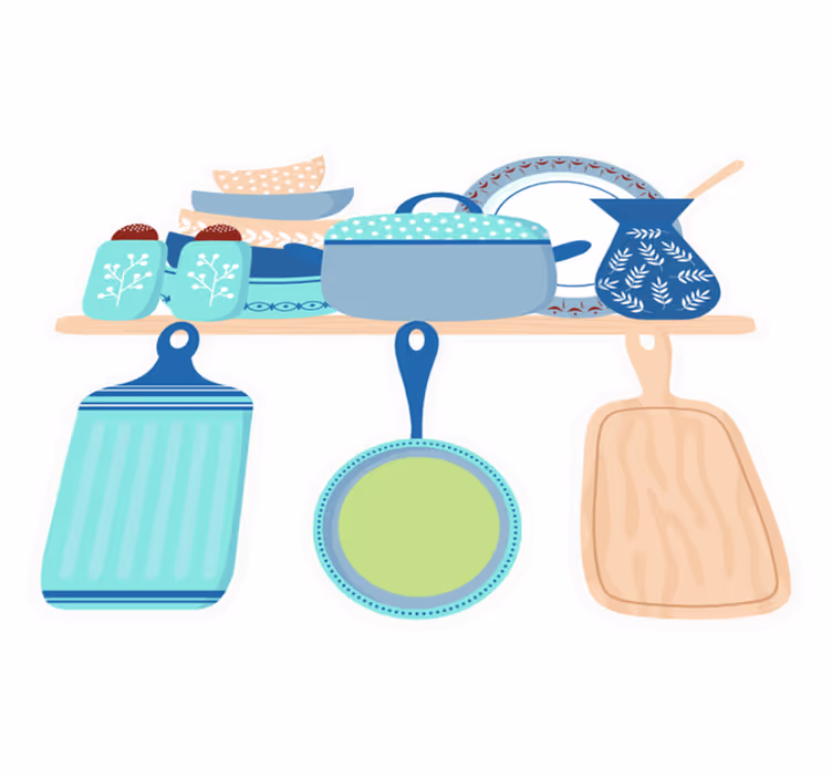 Kitchen vinyl mat for ceramic cookware - TenStickers