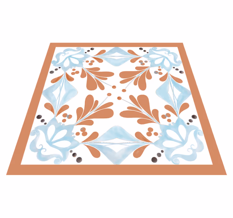 Kitchen vinyl mat floral mediterranean tiles - TenStickers