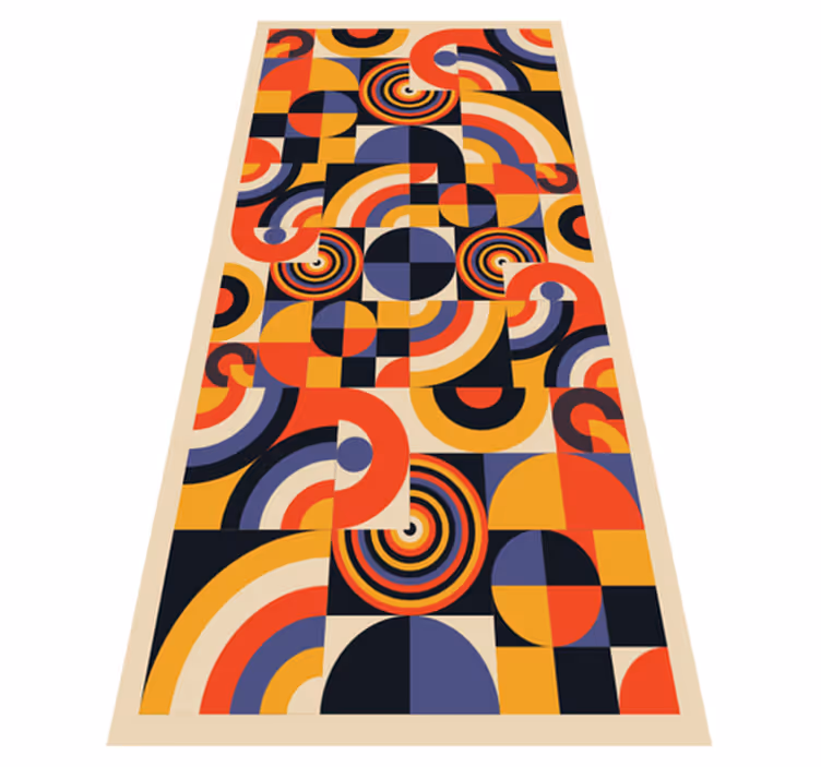 Colorful bauhaus circles kitchen vinyl mat - TenStickers