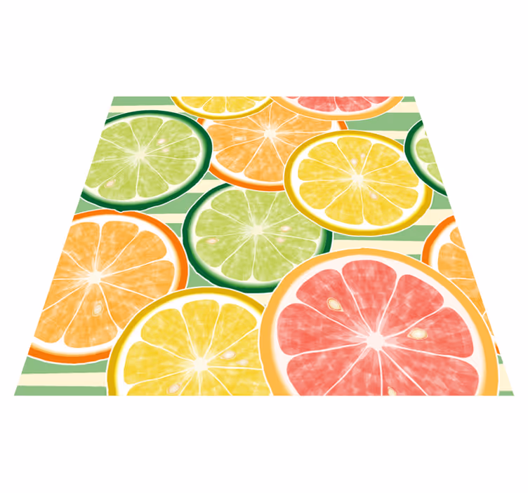 Kitchen vinyl mat citrus tile stickers - TenStickers