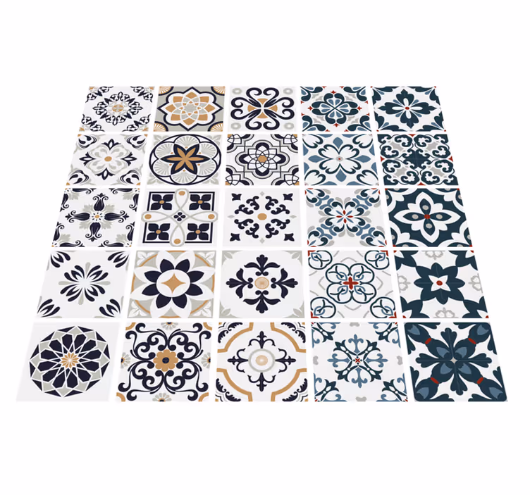 Kitchen vinyl mat vintage tile stickers - TenStickers
