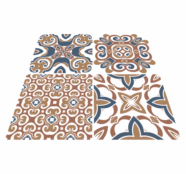 Kitchen vinyl mat hydraulic tile design - TenStickers