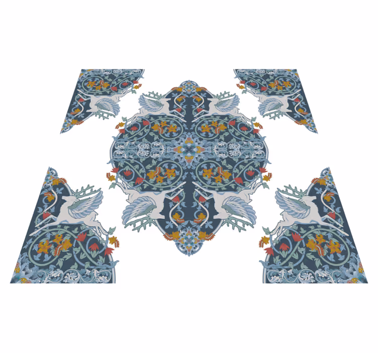 Kitchen vinyl mat floral vintage tile design - TenStickers