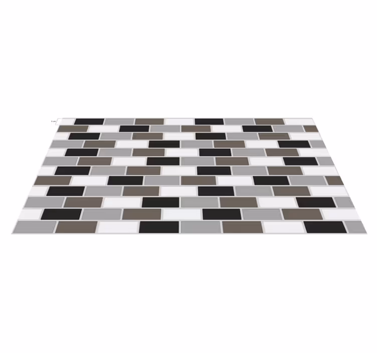 Kitchen vinyl mat with gray tile border - TenStickers