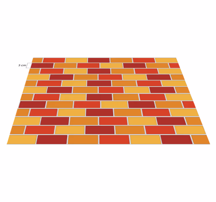 Warm toned brick kitchen vinyl mat - TenStickers