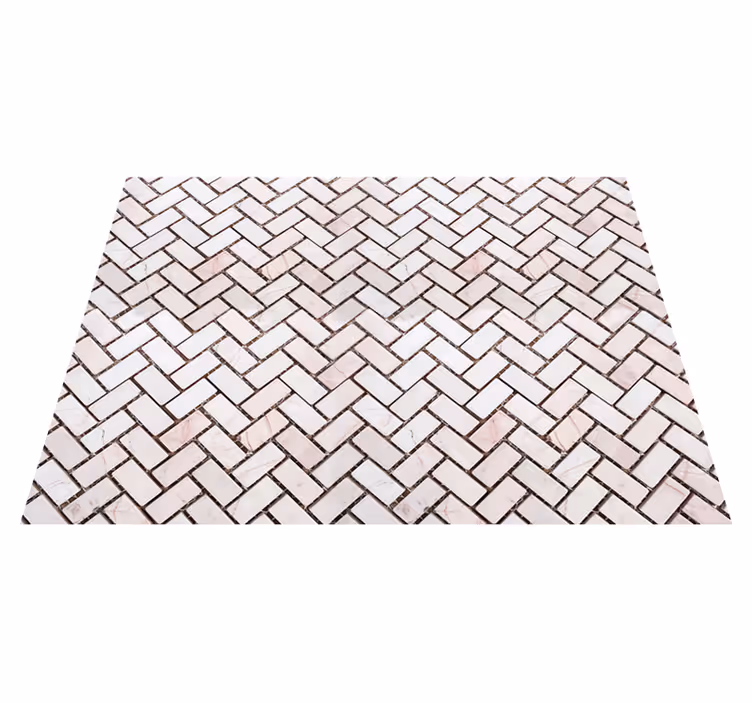 Kitchen vinyl mat in herringbone marble design - TenStickers