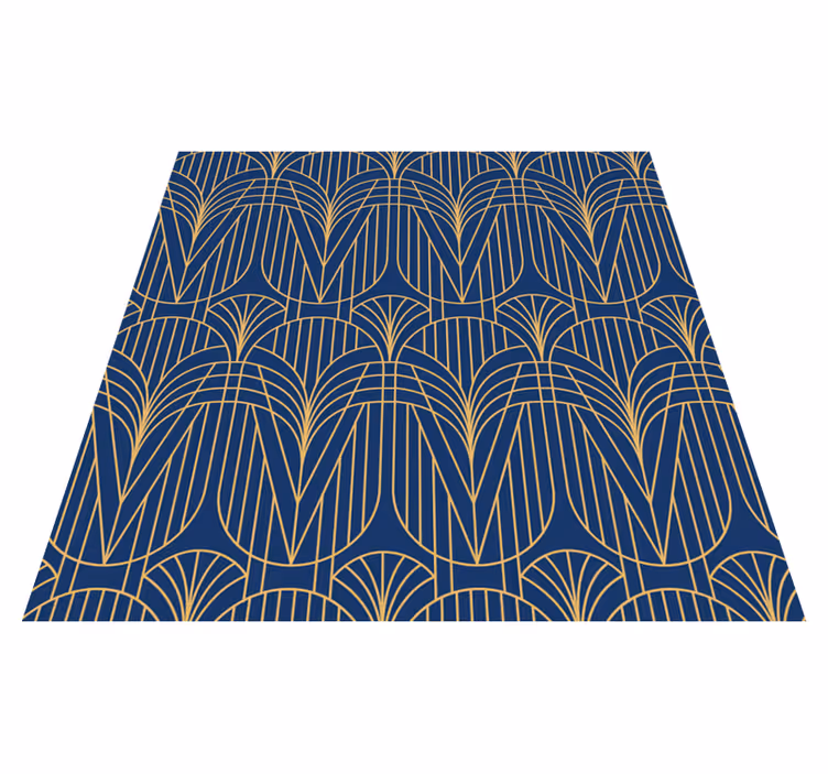 Kitchen vinyl mat art deco design with gold accents - TenStickers