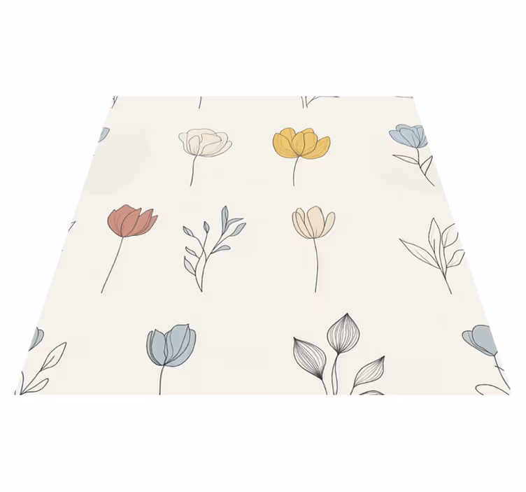 Set of floral design kitchen vinyl mat - TenStickers