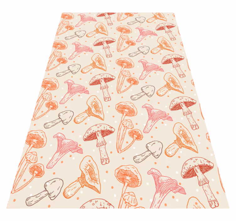Kitchen vinyl mat set of watercolor mushrooms - TenStickers