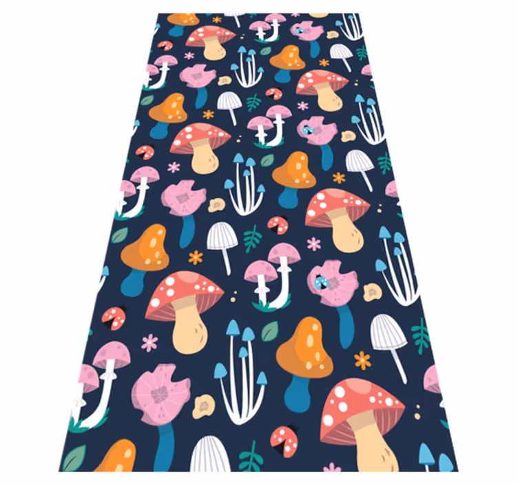Kitchen vinyl mat with mushroom and ladybugs pattern - TenStickers