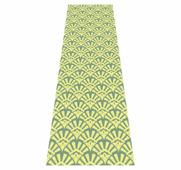 Lemon color 70s pattern kitchen vinyl mat - TenStickers