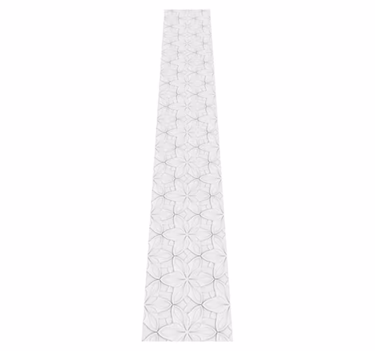 Minimalistic hexagon flower tiles kitchen vinyl mat - TenStickers