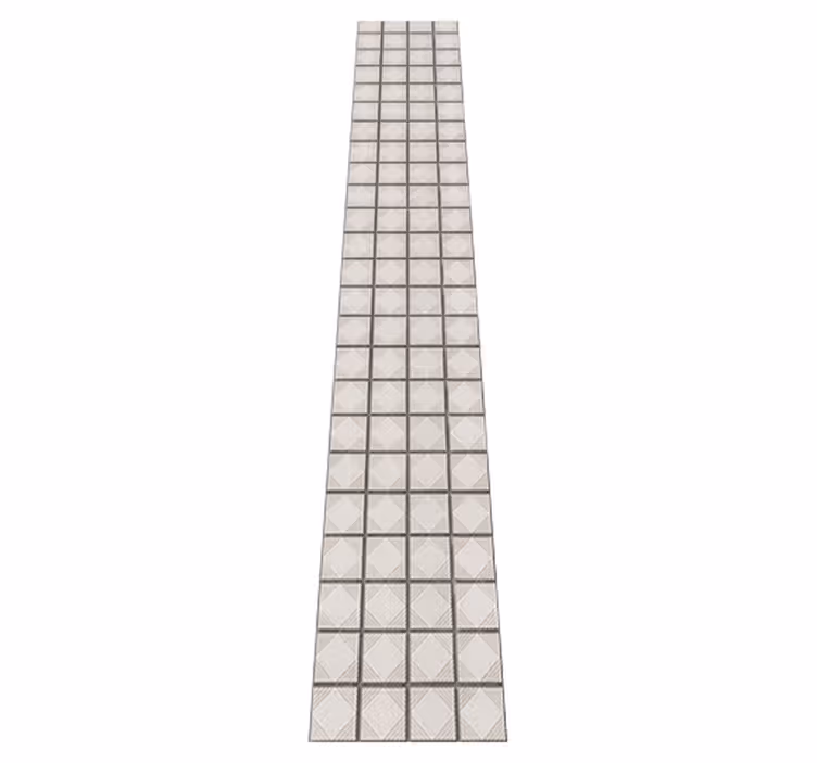 Kitchen vinyl mat with white minimalist abstract tiles - TenStickers