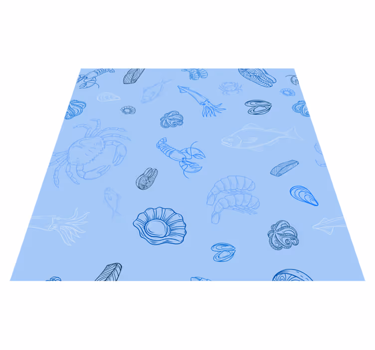 Kitchen vinyl mat with seafood design - TenStickers