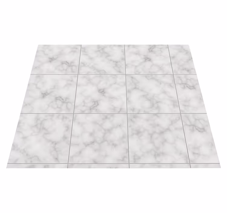 Kitchen vinyl mat square white marble tile - TenStickers