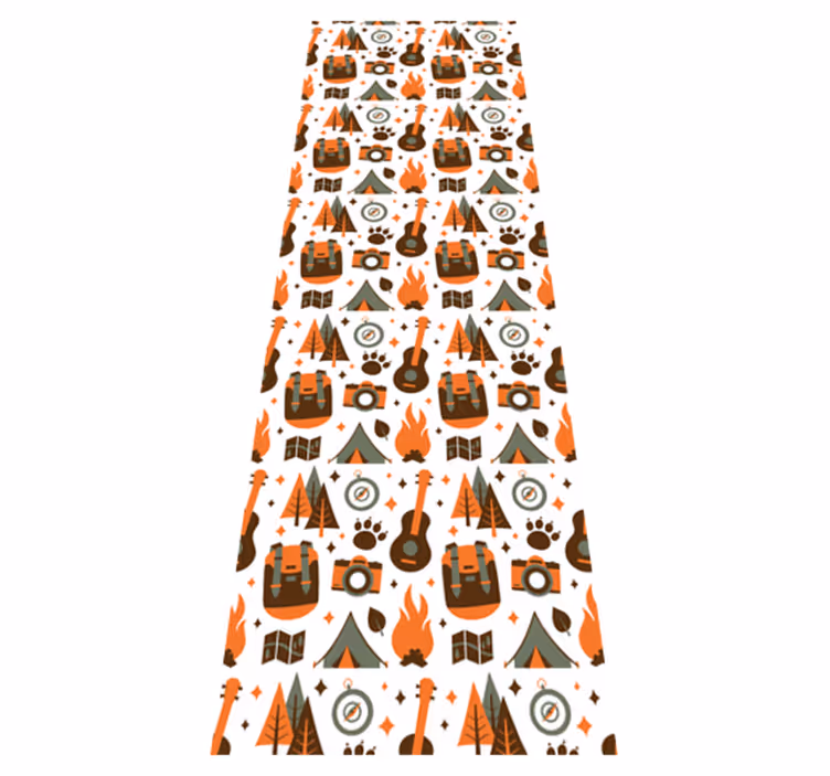 Bedroom carpet with mountain bear wood fire design - TenStickers