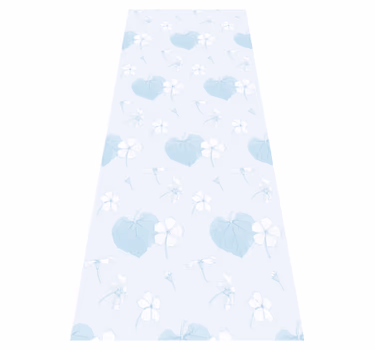 Bedroom carpet with 80's scenic floral blue design - TenStickers