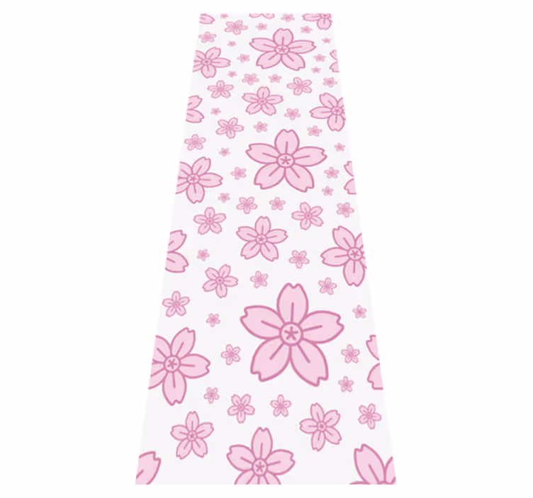 Bedroom carpet with pink cute flowers on white - TenStickers