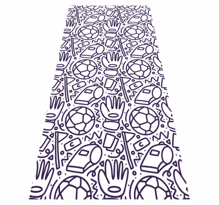 Sport doodle design bedroom carpet - TenStickers
