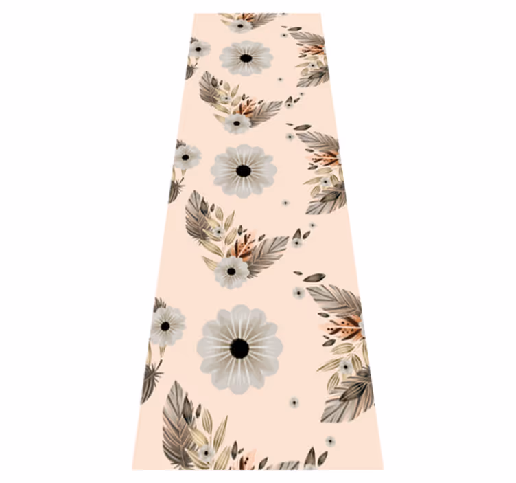 Bedroom carpet with pink and black floral pattern - TenStickers