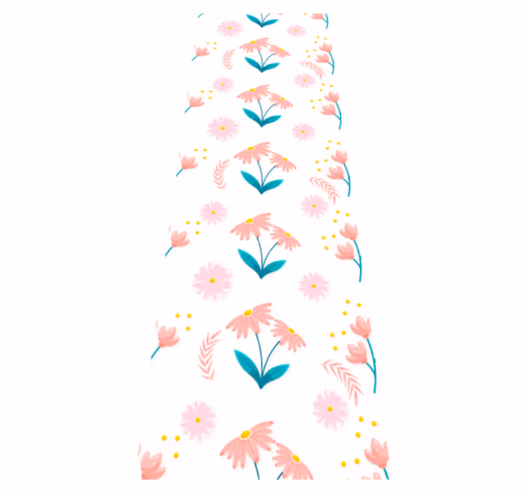 Bedroom carpet with minimalistic pastel flowers and dots - TenStickers