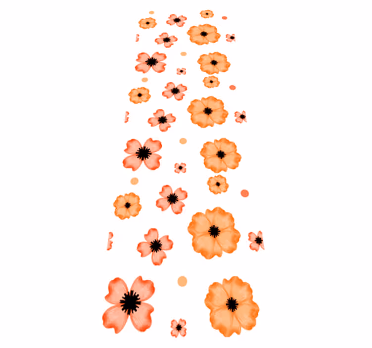Bedroom carpet in orange and pink watercolor pattern - TenStickers