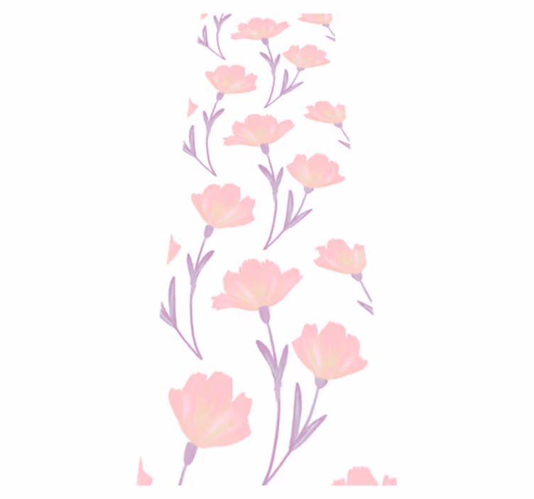 Bedroom carpet with minimalistic watercolor wildflowers - TenStickers