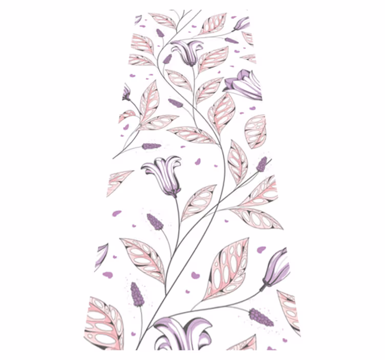 Bedroom carpet with elegant purple tulip pattern - TenStickers
