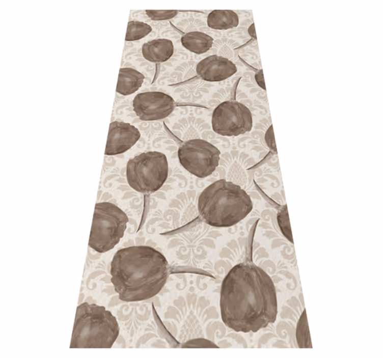 Bedroom carpet with gray tulips and acanthus scrolls - TenStickers