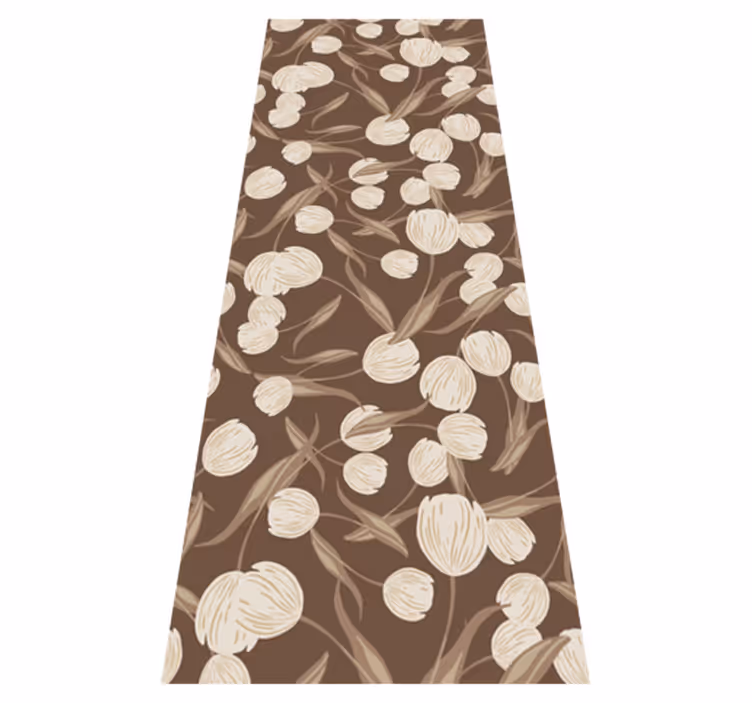 Elegant beige tulips pattern bedroom carpet - TenStickers