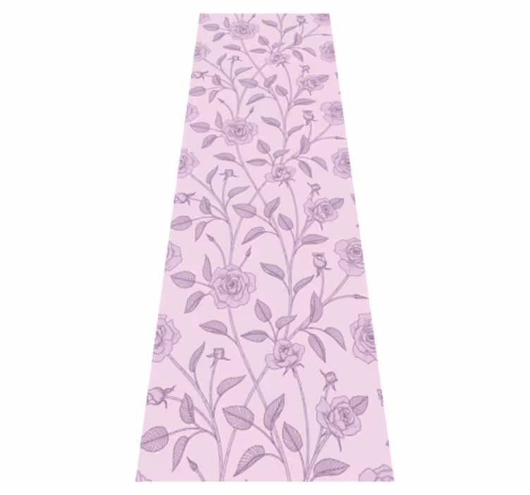 Bedroom carpet purple vintage rose oil painting - TenStickers