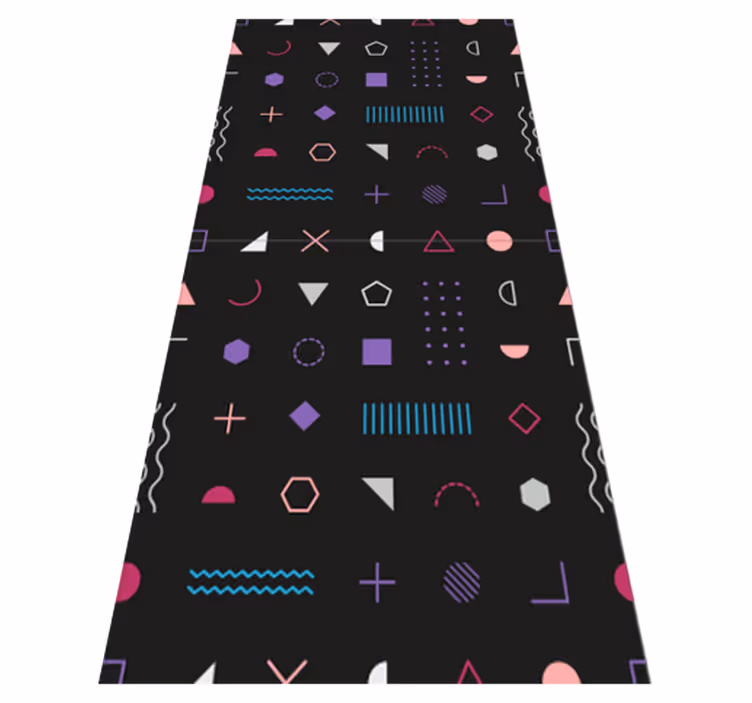 Bedroom carpet with multicoloured retro shapes - TenStickers