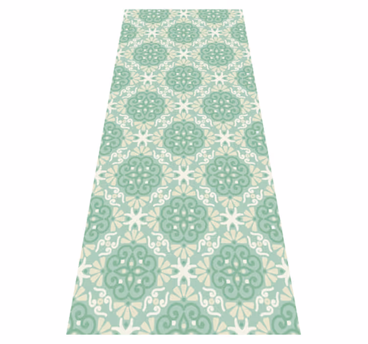 Bedroom carpet nordic style green floral design - TenStickers