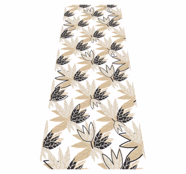 Bedroom carpet with nordic style brown leaves - TenStickers