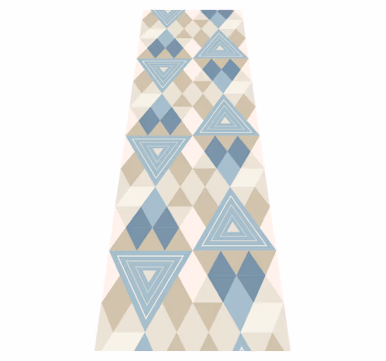 Bedroom carpet nordic style geometric blue design - TenStickers