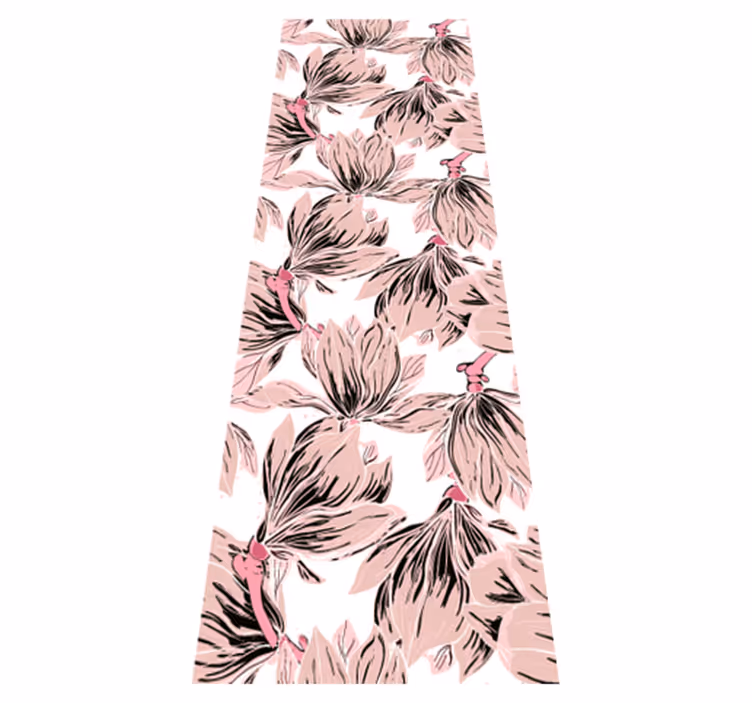 Bedroom carpet with close-up white and pink magnolias - TenStickers