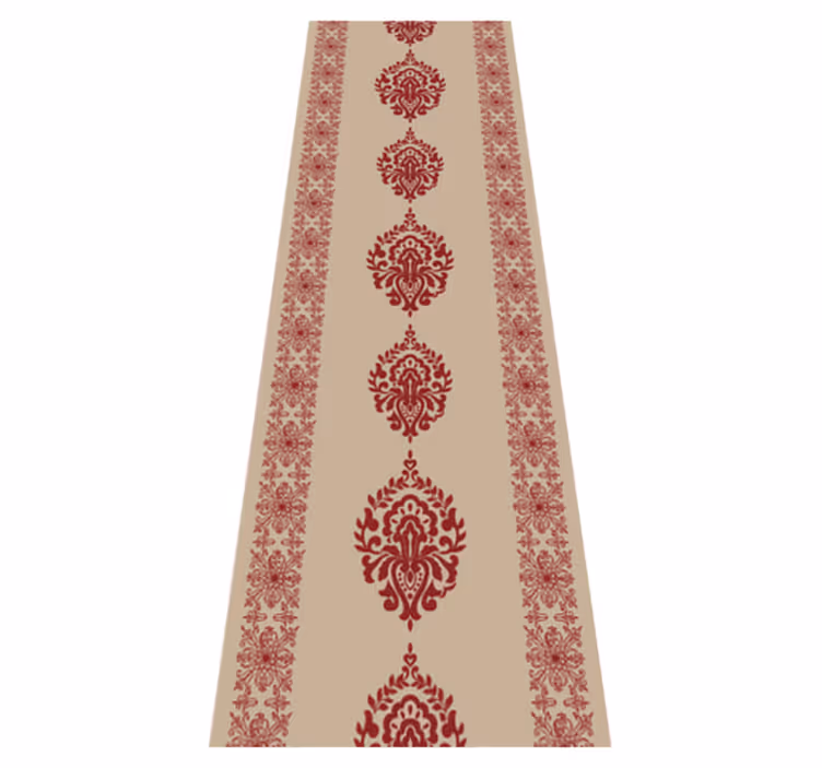Bedroom carpet in french provincial beige floral design - TenStickers