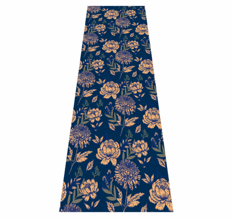 Bedroom carpet in french provincial blue and yellow - TenStickers