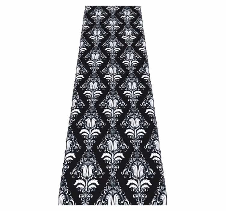 Bedroom carpet in french provincial black and white pattern - TenStickers