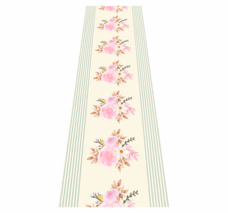 Bedroom carpet with french provincial striped floral design - TenStickers