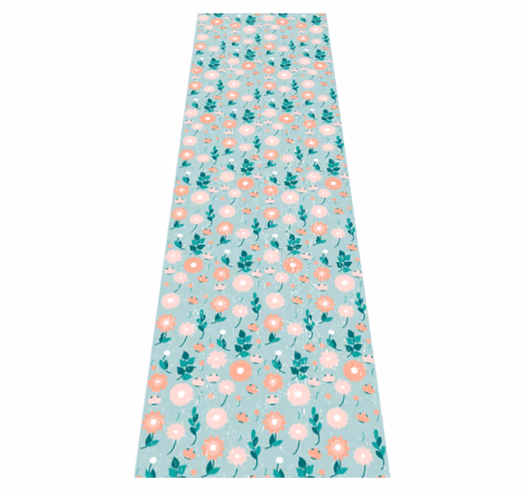 Blue floral shabby chic bedroom carpet - TenStickers