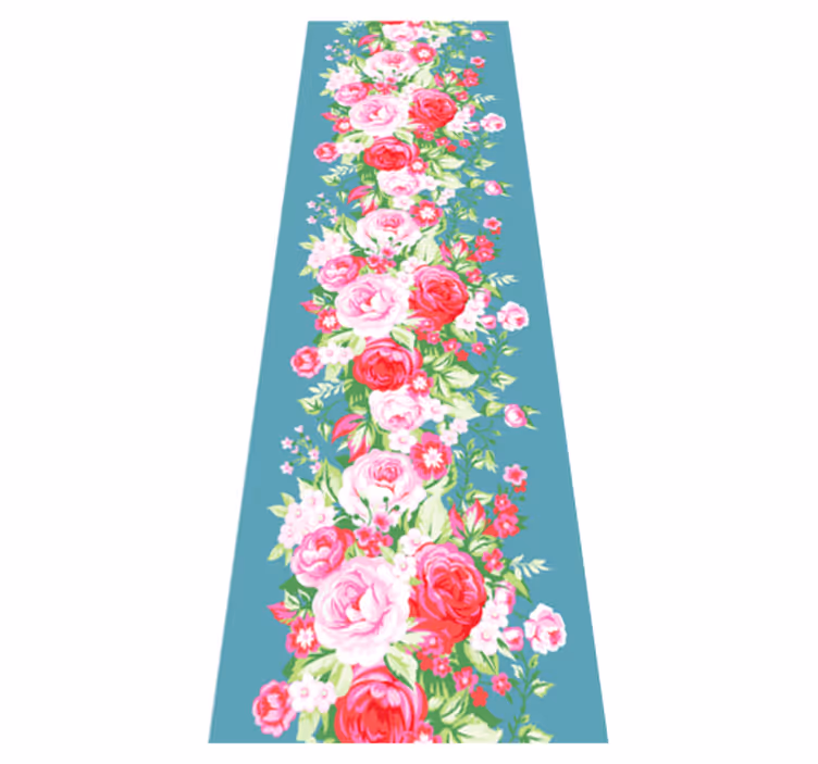 Turquoise shabby chic pattern bedroom carpet - TenStickers