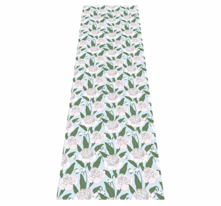 Bedroom carpet with white flowers grandmillenial pattern - TenStickers
