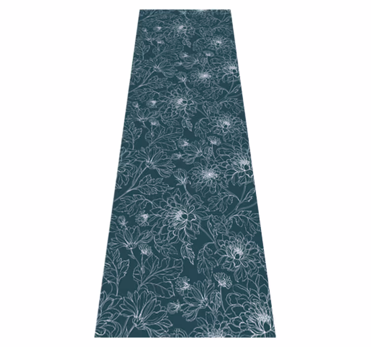 Bedroom carpet grandmillennial white flowers - TenStickers