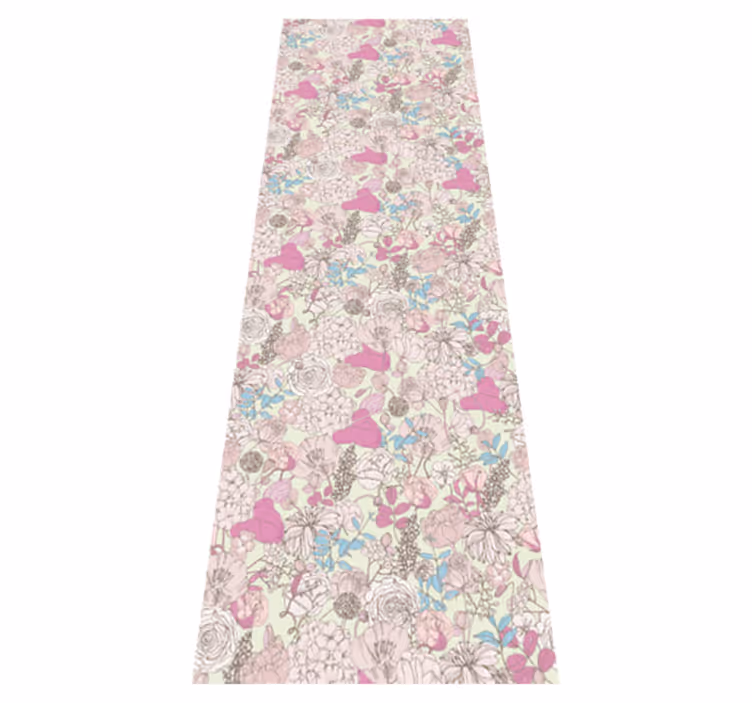 Floral grandmillenial style bedroom carpet - TenStickers